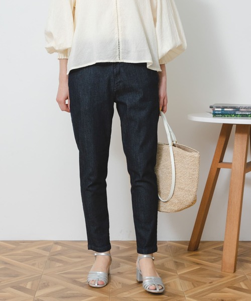 「Moname」 スキニーデニムパンツ SMALL ネイビー レディース_画像9