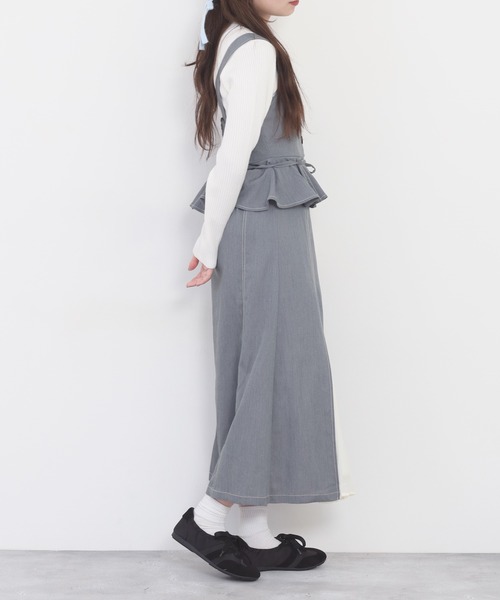 Nohea ジャンパースカート noheaペプラム異素材切替ジャンスカ