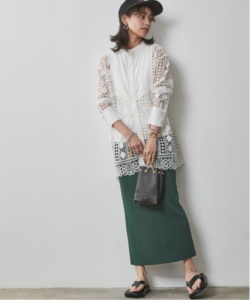 「CHIC STYLE」 長袖チュニック 3L オフホワイト レディース_画像4