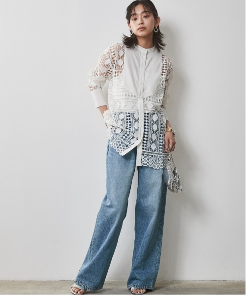 「CHIC STYLE」 長袖チュニック 3L オフホワイト レディース_画像5