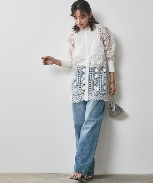 「CHIC STYLE」 長袖チュニック 3L オフホワイト レディース_画像6