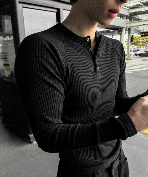 COSYHARU（コシハル） ヘンリーネック tシャツ ヘンリーネックマッスル