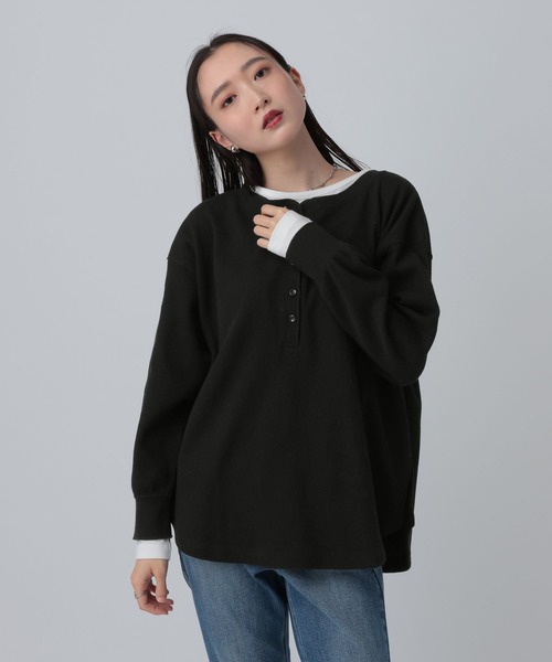 LEPSIM（レプシィム） tシャツ ドッキングワッフルヘンリー 656725