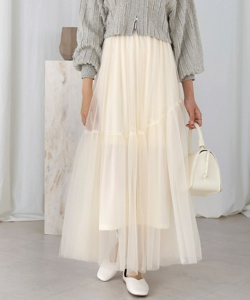 「Bab」 フレアスカート M チャコールグレー レディース_画像2