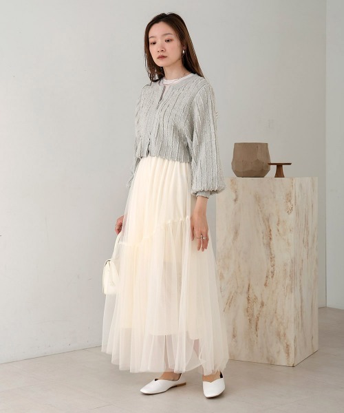 「Bab」 フレアスカート M チャコールグレー レディース_画像3