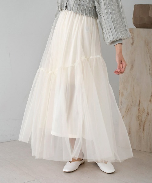 「Bab」 フレアスカート M チャコールグレー レディース_画像6