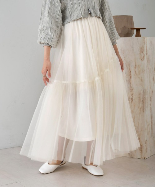 「Bab」 フレアスカート M チャコールグレー レディース_画像7