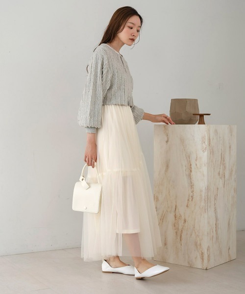 「Bab」 フレアスカート M チャコールグレー レディース_画像8