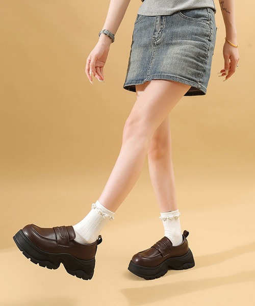 ローファー スニーカーソール 厚底コインローファー ボリュームソール レディース | lulufa | 05