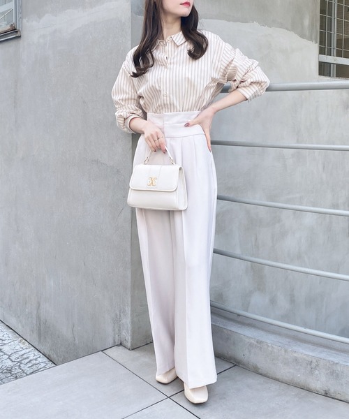 INGNI（イング） ブラウス シャツ 2Wayオフショルストライプ柄シャツ