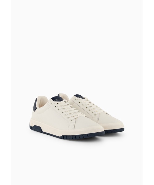 「ARMANI EXCHANGE」 シューズ 8 ホワイト×ネイビー メンズ_画像2