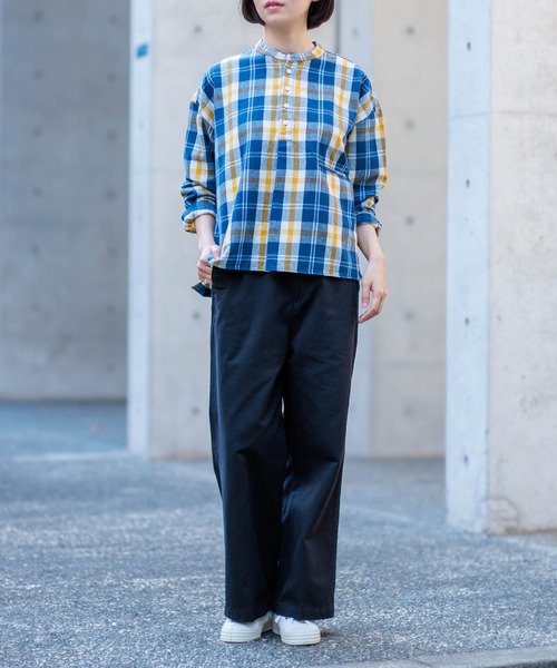 「D.M.G.」 長袖ネルシャツ 2 ブルー系その他 レディース_画像2