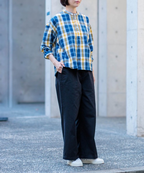 「D.M.G.」 長袖ネルシャツ 2 ブルー系その他 レディース_画像3