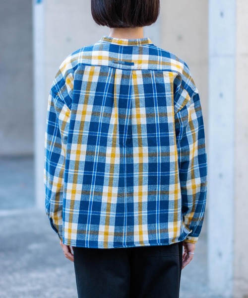 「D.M.G.」 長袖ネルシャツ 2 ブルー系その他 レディース_画像7