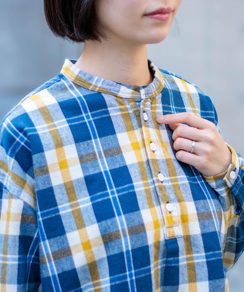 「D.M.G.」 長袖ネルシャツ 2 ブルー系その他 レディース_画像8
