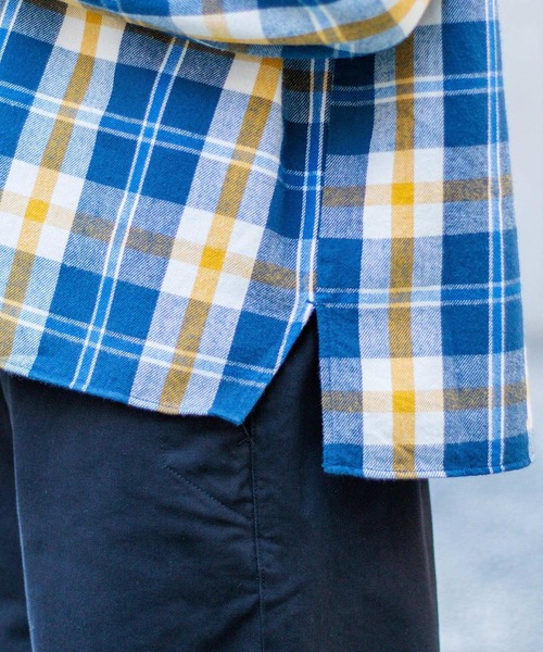 「D.M.G.」 長袖ネルシャツ 2 ブルー系その他 レディース_画像9