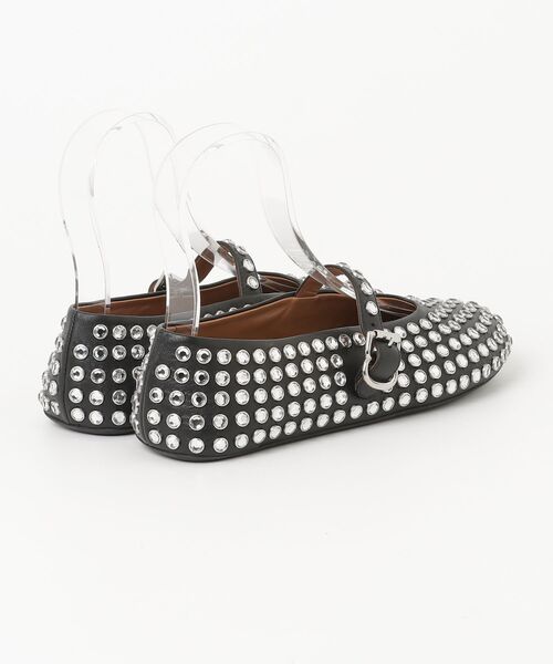 「ALAIA」 ラインストーン バレエシューズ 36.5 ブラック レディース_1