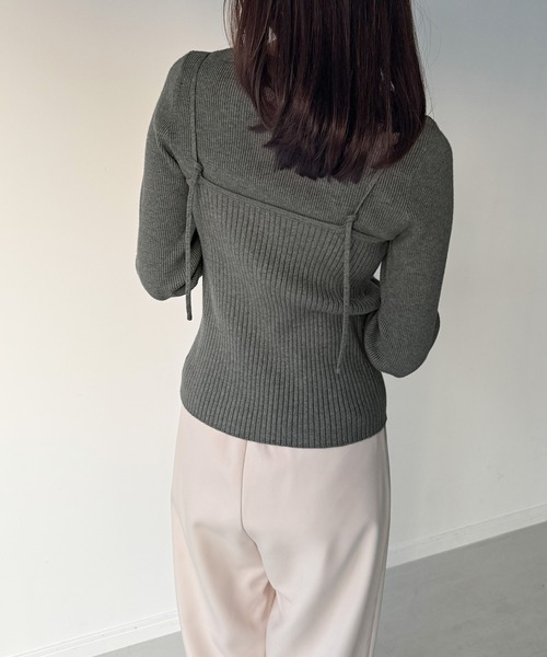 「junoah」 ニットアンサンブル LARGE グリーン レディース_画像5