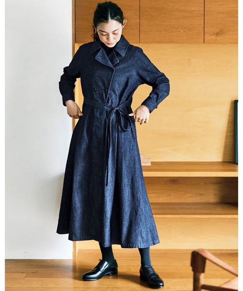 「and myera」 長袖ワンピース MEDIUM ダークインディゴブルー レディースの画像