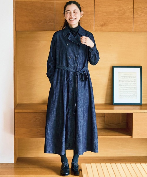 「and myera」 長袖ワンピース MEDIUM ダークインディゴブルー レディースの画像