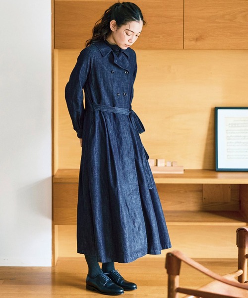 「and myera」 長袖ワンピース MEDIUM ダークインディゴブルー レディースの画像