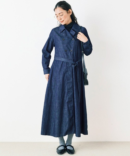 「and myera」 長袖ワンピース MEDIUM ダークインディゴブルー レディースの画像
