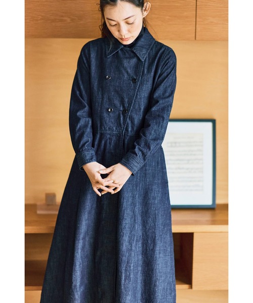 「and myera」 長袖ワンピース MEDIUM ダークインディゴブルー レディースの画像