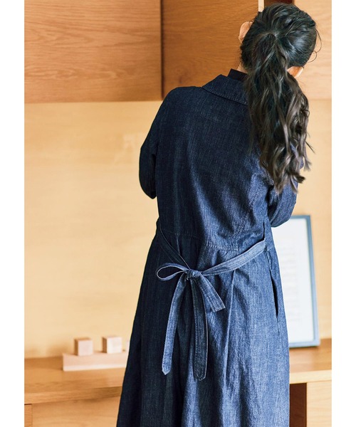 「and myera」 長袖ワンピース MEDIUM ダークインディゴブルー レディースの画像