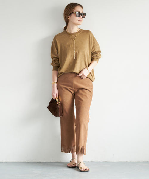 Deuxieme Classe ベーシック ニット キャメルA ベーシック ニット（ニット／セーター）｜Deuxieme Classe