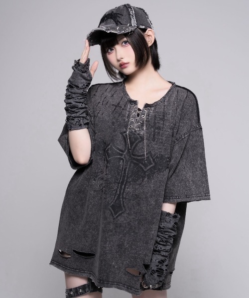 REFLEM（レフレム） tシャツ 「REFLEM/レフレム」チェーン編み上げ