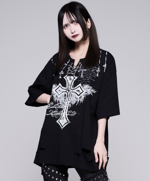 REFLEM（レフレム） tシャツ 「REFLEM/レフレム」チェーン編み上げ
