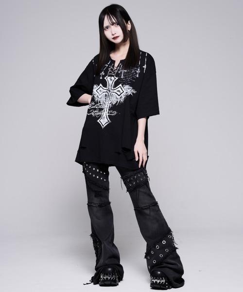 REFLEM（レフレム） tシャツ 「REFLEM/レフレム」チェーン編み上げ