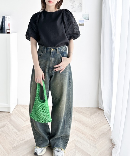 「classicalelf」 半袖ブラウス X-LARGE ブラック レディース_画像3