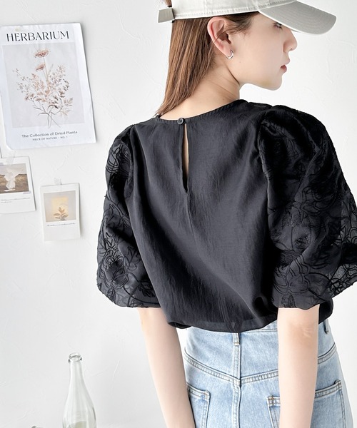 「classicalelf」 半袖ブラウス X-LARGE ブラック レディース_画像9