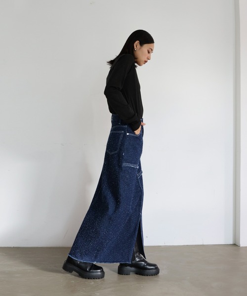 「hellam」 デニムスカート MEDIUM インディゴブルー レディース_画像2