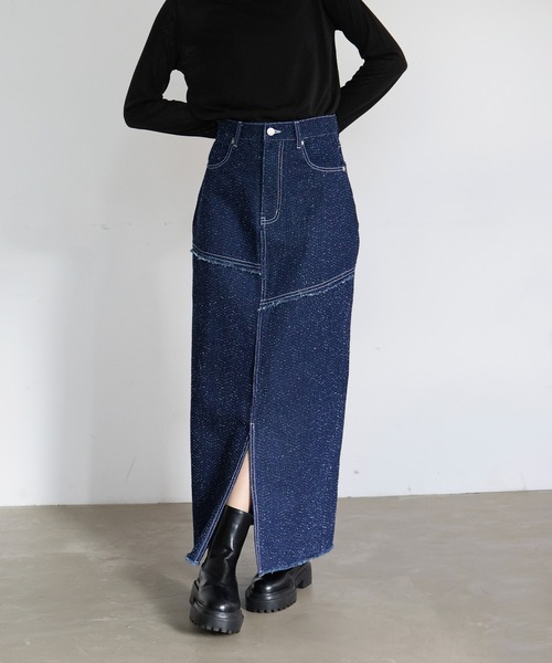 「hellam」 デニムスカート MEDIUM インディゴブルー レディース_画像3