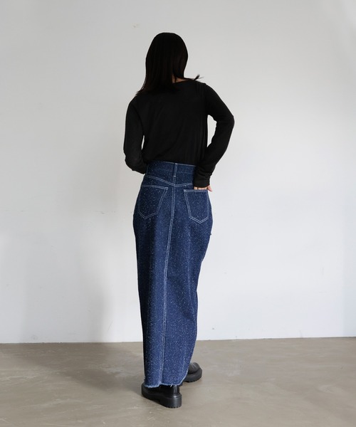 「hellam」 デニムスカート MEDIUM インディゴブルー レディース_画像4