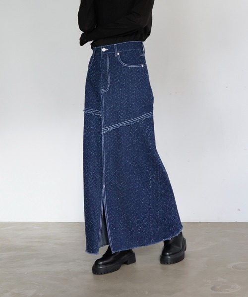 「hellam」 デニムスカート MEDIUM インディゴブルー レディース_画像5