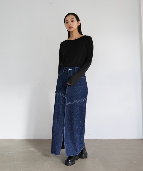 「hellam」 デニムスカート MEDIUM インディゴブルー レディース_画像7