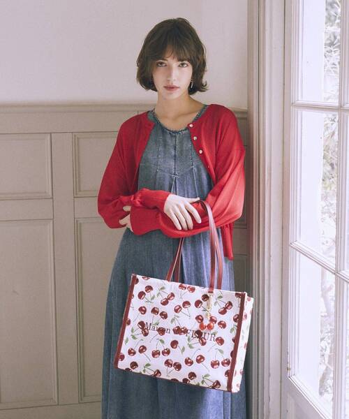 Maison de FLEUR（メゾンドフルール） トートバッグ チェリー柄