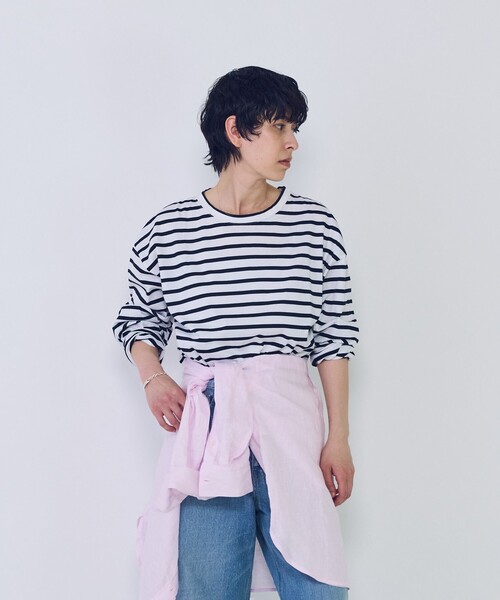 カレンソロジー × アンスクリア ボーダーTシャツ INSCRIRE（アンスクリア） tシャツ 「」別注コットンボーダーロング