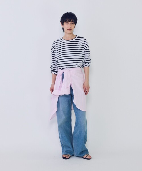 INSCRIRE（アンスクリア） tシャツ 「」別注コットンボーダーロング