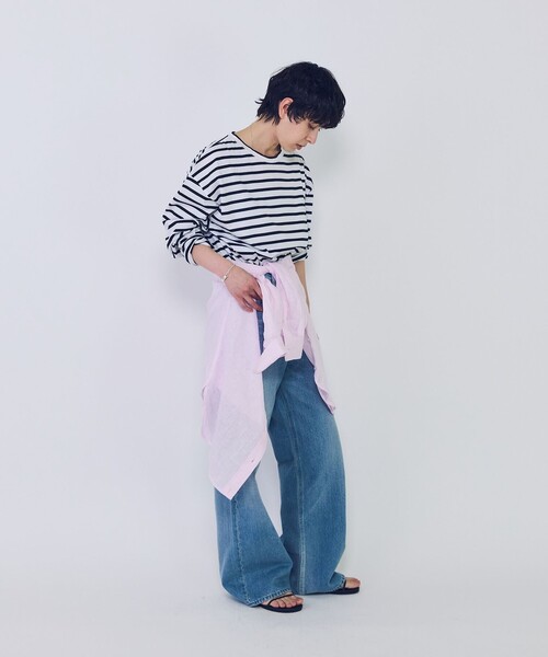 INSCRIRE（アンスクリア） tシャツ 「」別注コットンボーダーロング