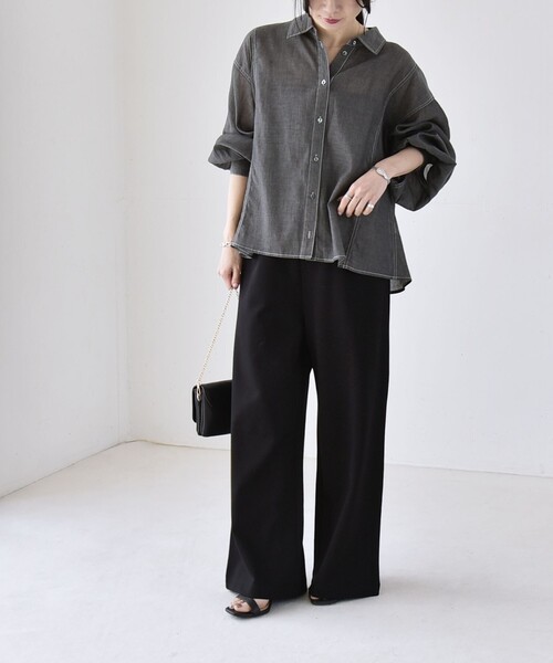 「quaranciel」 長袖シャツ ONE SIZE ブラック レディース_画像2