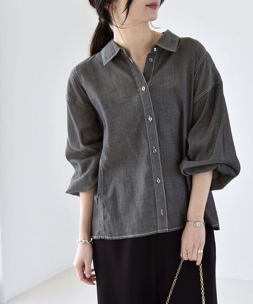 「quaranciel」 長袖シャツ ONE SIZE ブラック レディース_画像6