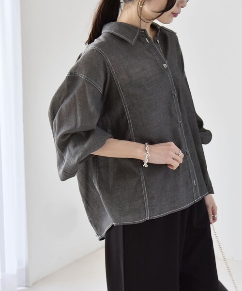 「quaranciel」 長袖シャツ ONE SIZE ブラック レディース_画像7