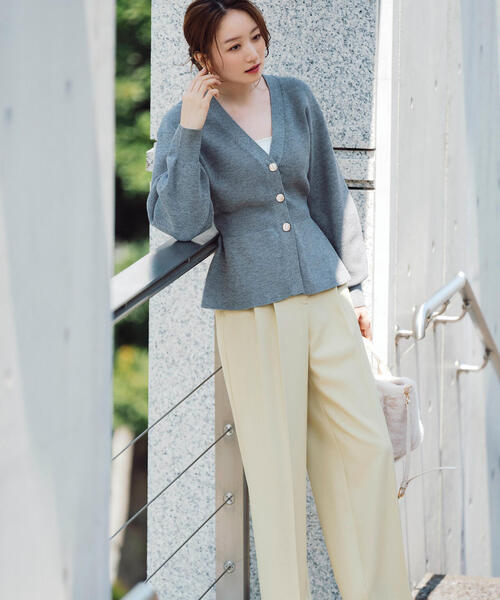 「NATURAL BEAUTY BASIC」 ニットカーディガン FREE イエロー レディース_画像3