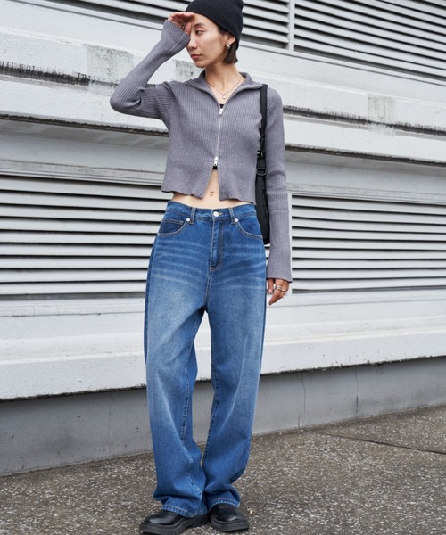 「Auntie Rosa Holiday」 デニムパンツ SMALL ブルー レディース_画像3