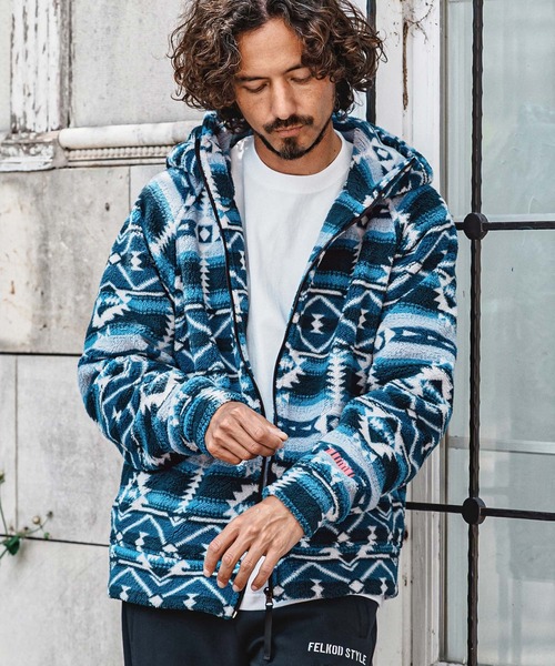 フーデッドパーカー felkod（フィルコッド） パーカー mpa4152- Ortega Pattern Fleece