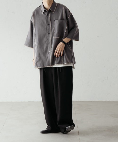 「epnok」 半袖シャツ LARGE グレー メンズ_画像3